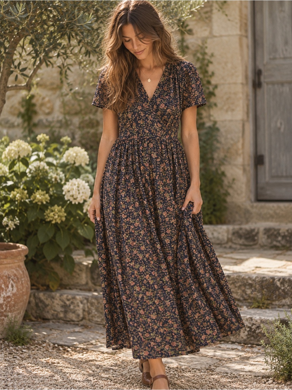 Rare Christy Dawn Dress in Noir Cosmo Print. The Softest Cotton!